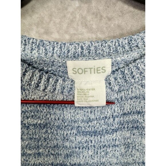 Softies Marshmallow Dress Womens S/M Blue Heathered Sweater Crew Neck Lounger - Picture 4 of 10